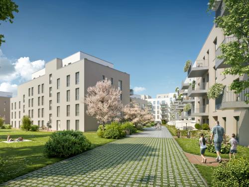 Residential buildings with green courtyard